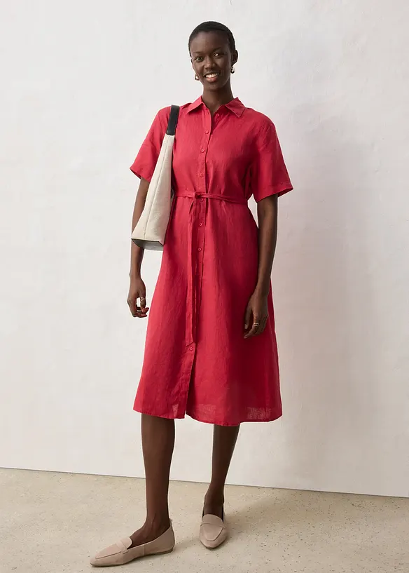 Robe-chemise 100% lin, bonprix