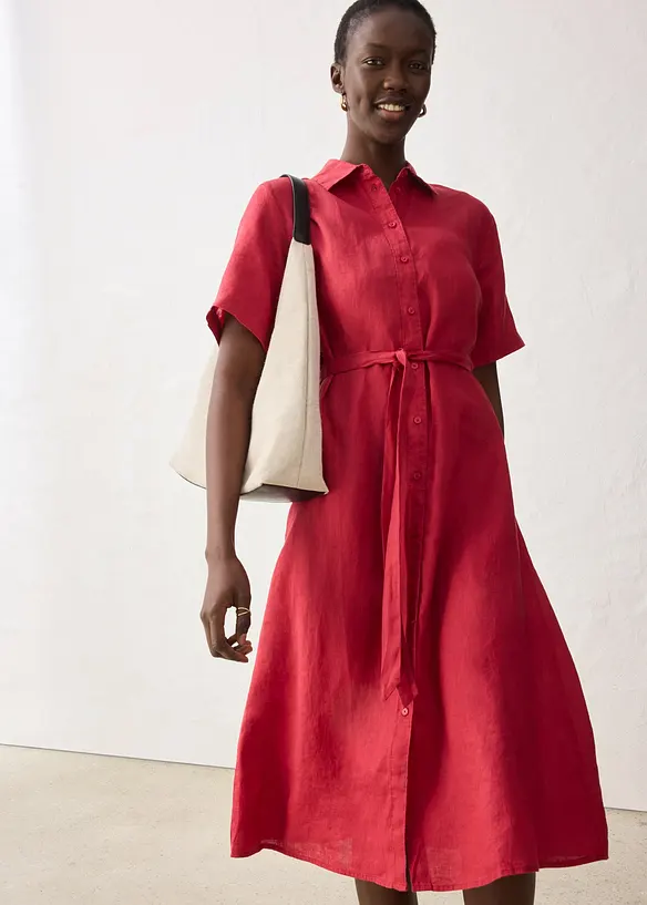 Robe-chemise 100% lin, bonprix