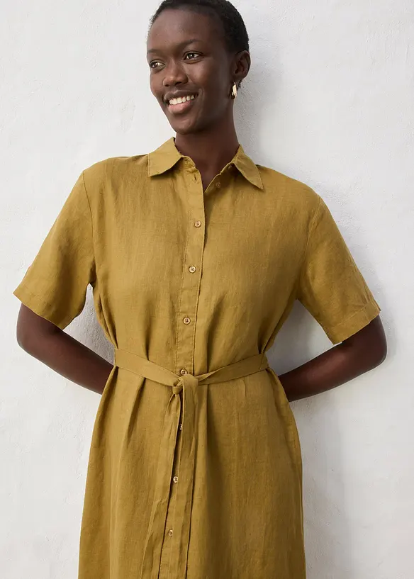 Robe-chemise 100% lin, bonprix