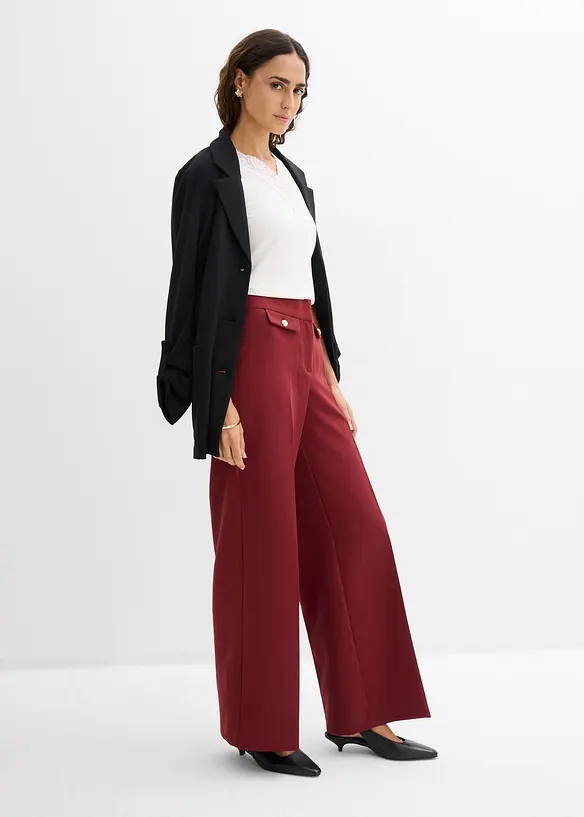 Pantalon large &agrave; pinces, bonprix