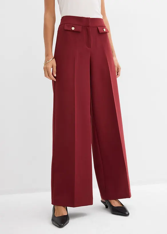 Pantalon large &agrave; pinces, bonprix