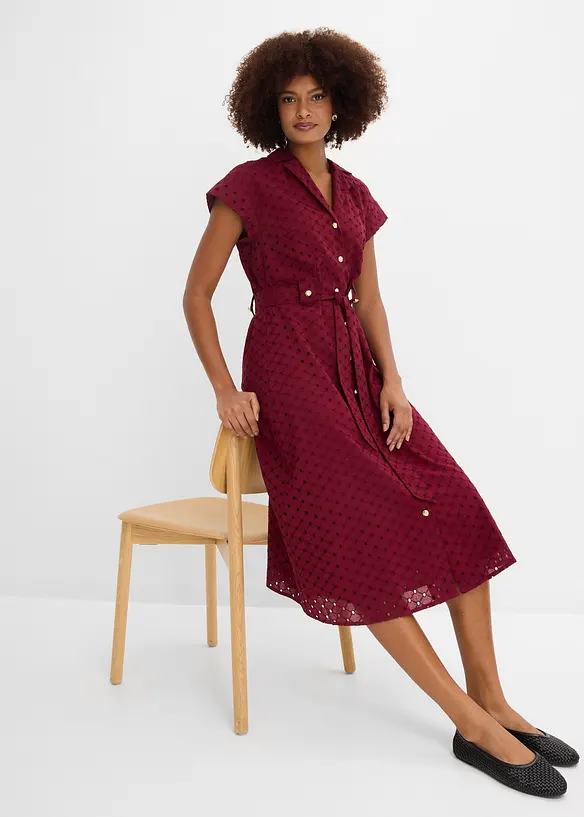 Robe-chemise en broderie anglaise, bonprix