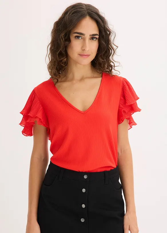 T-shirt &agrave; volants, bonprix