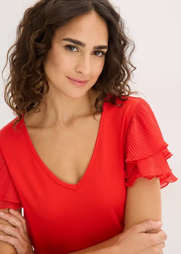 T-shirt &agrave; volants, bonprix