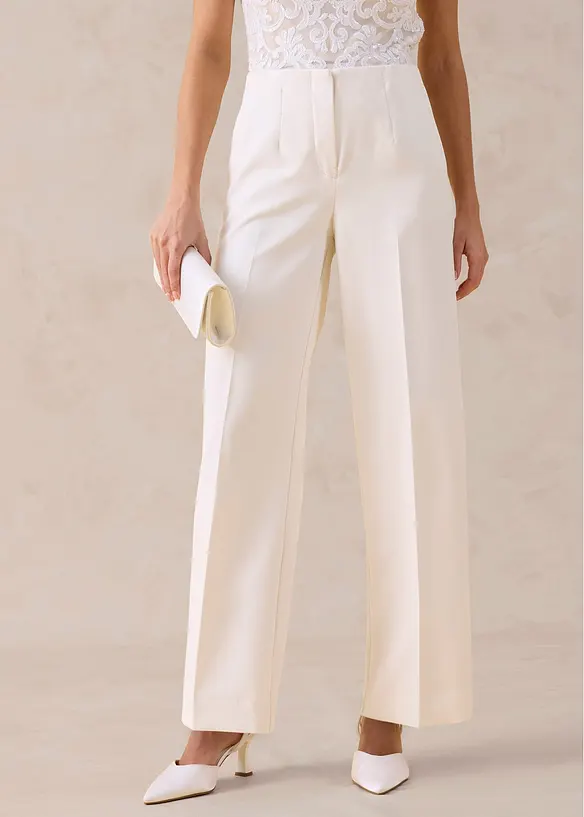 Pantalon large &agrave; pinces, bonprix