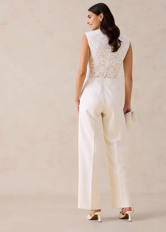 Pantalon large &agrave; pinces, bonprix