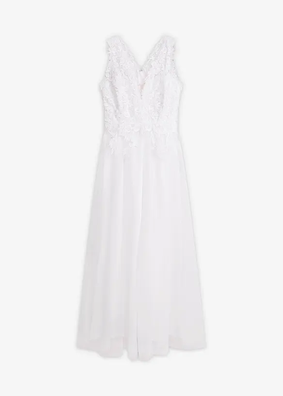 Robe de mari&eacute;e en tulle et dentelle, bonprix
