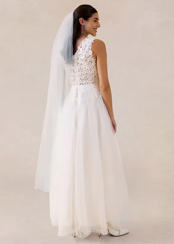 Robe de mari&eacute;e en tulle et dentelle, bonprix