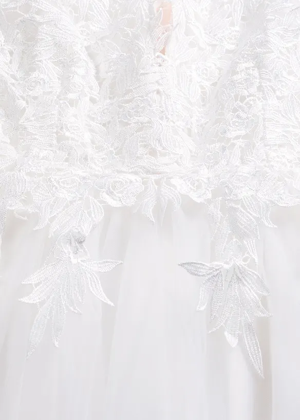 Robe de mari&eacute;e en tulle et dentelle, bonprix