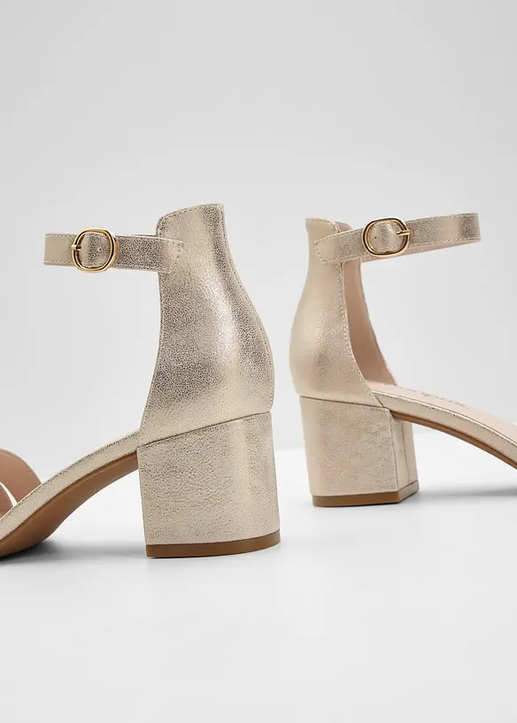 Sandalettes &agrave; talon carr&eacute;, bonprix