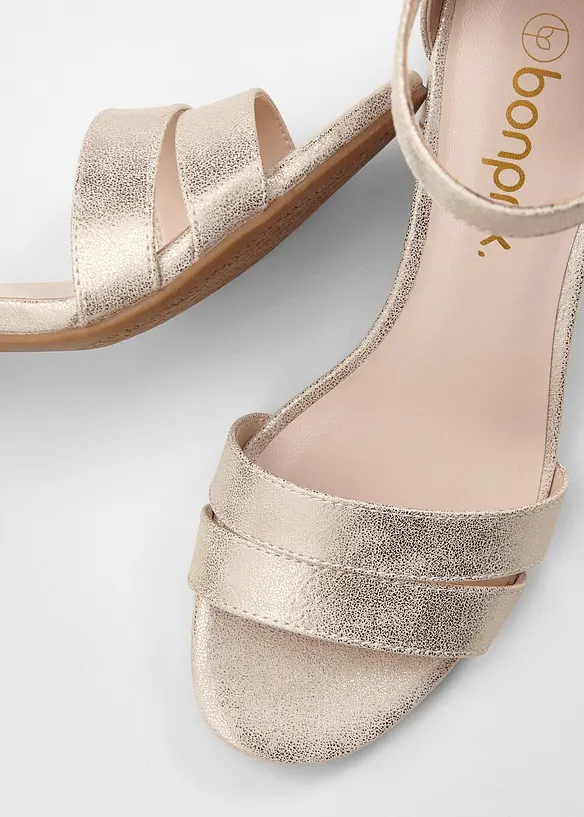 Sandalettes &agrave; talon carr&eacute;, bonprix