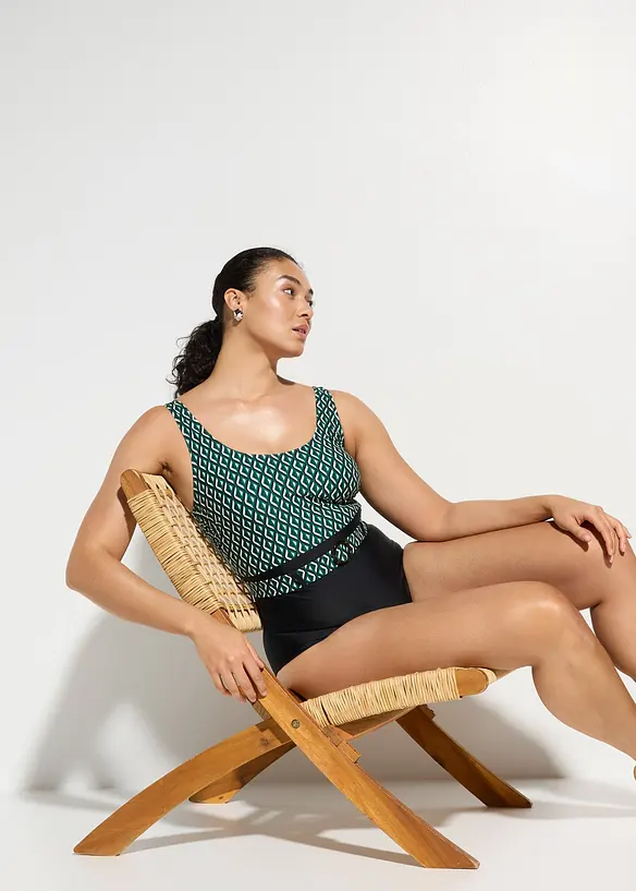 Maillot sculptant avec ceinture, maintien mod&eacute;r&eacute;, bonprix