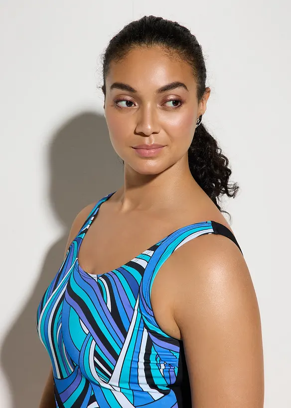 Maillot 1 pi&egrave;ce sculptant, maintien mod&eacute;r&eacute;, bonprix