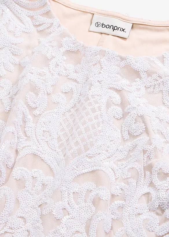 Top &agrave; dentelle brod&eacute; de sequins, bonprix