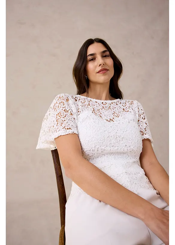 T-shirt &agrave; dentelle, bonprix