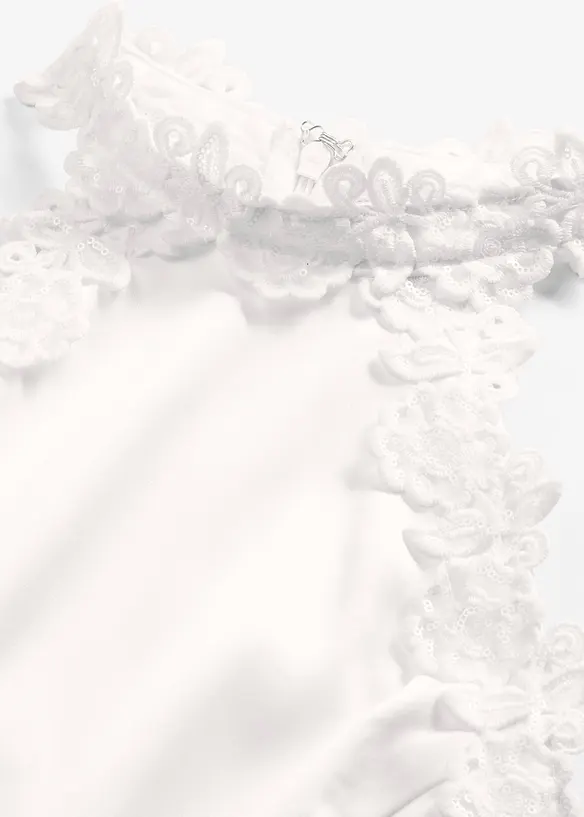 Robe de mari&eacute;e en satin brillant et dentelle, bonprix