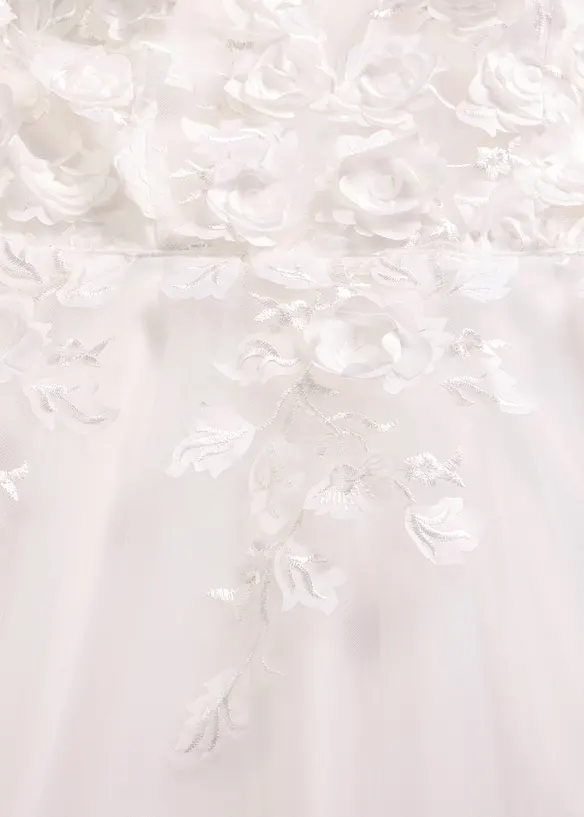 Robe de mari&eacute;e en tulle avec fleurs appliqu&eacute;es, bonprix