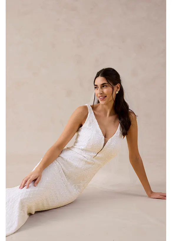 Robe de mari&eacute;e brod&eacute;e de sequins, bonprix
