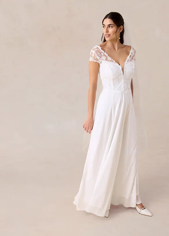 Robe de mari&eacute;e &agrave; dentelle, bonprix