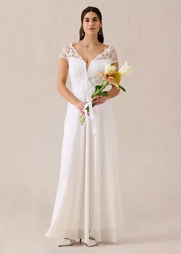Robe de mari&eacute;e &agrave; dentelle, bonprix