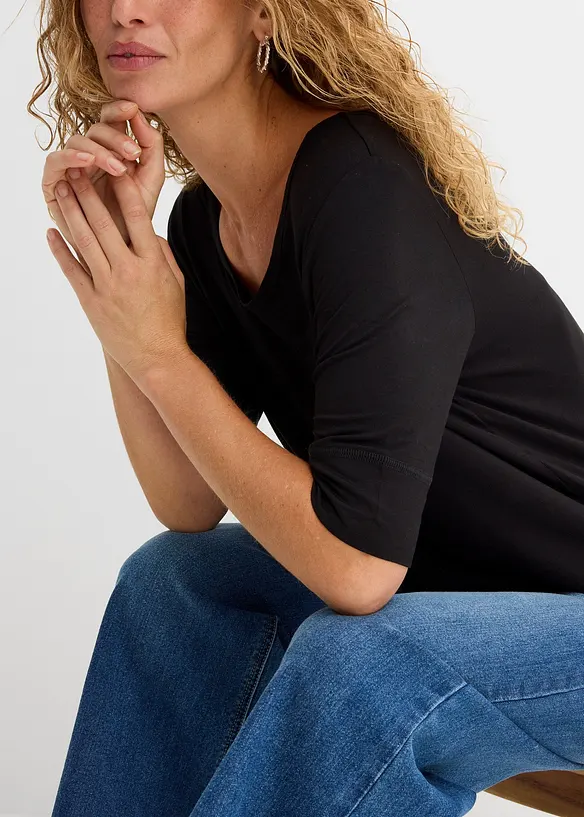 T-shirt doux en viscose extensible, bonprix