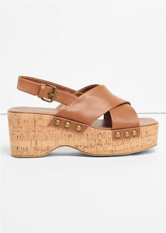 Sandalettes compens&eacute;es, bonprix