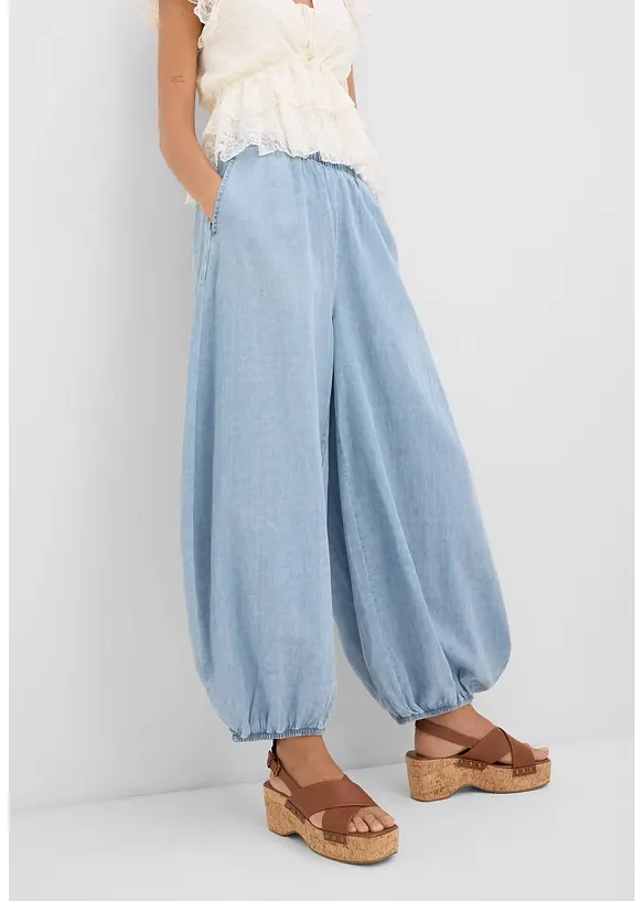 Pantalon sarouel l&eacute;ger, bonprix