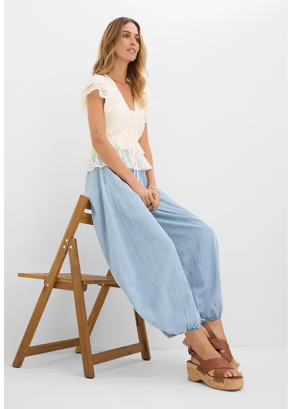 Pantalon sarouel l&eacute;ger, bonprix