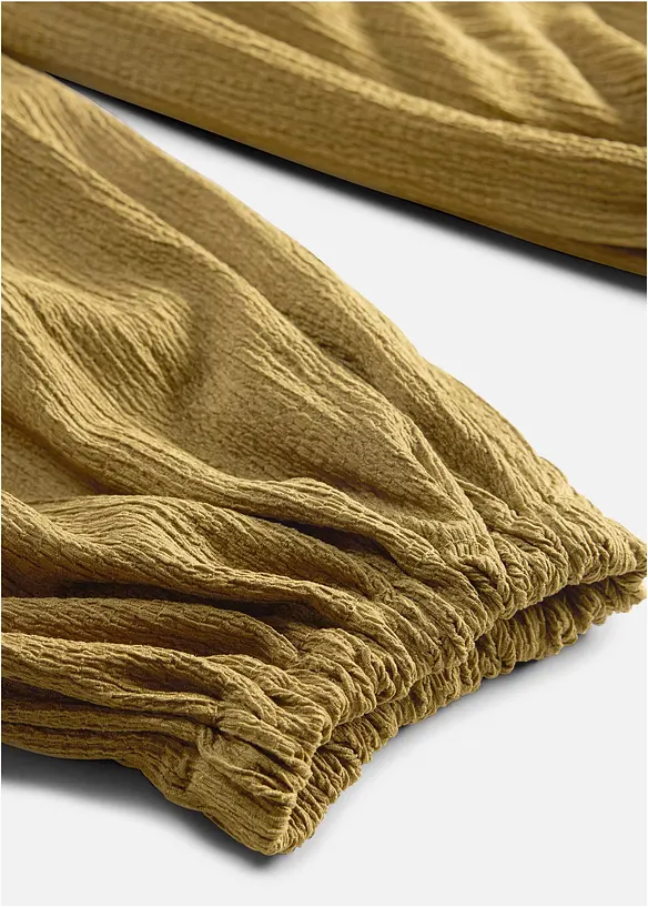 Pantalon sarouel en cr&ecirc;pe textur&eacute;, bonprix