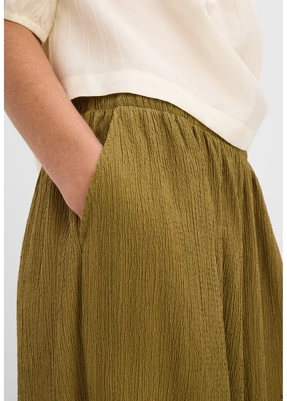 Pantalon sarouel en cr&ecirc;pe textur&eacute;, bonprix