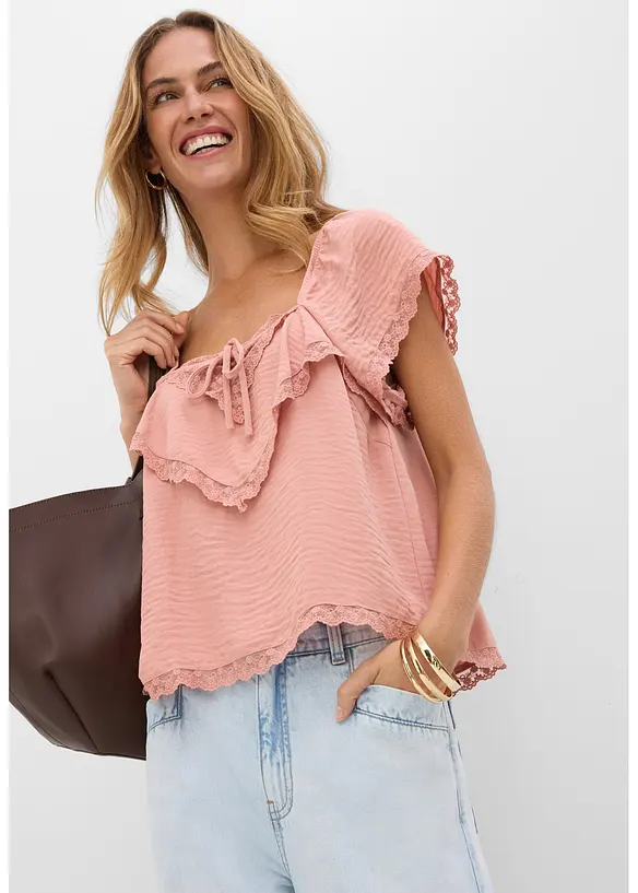 Top blouse en cr&ecirc;pe l&eacute;g&egrave;re, bonprix