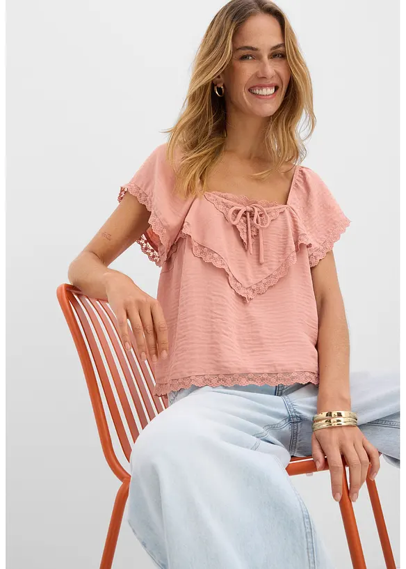 Top blouse en cr&ecirc;pe l&eacute;g&egrave;re, bonprix