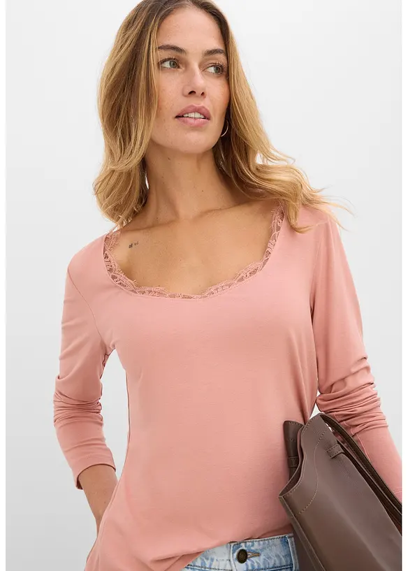 T-shirt manches longues doux, bonprix