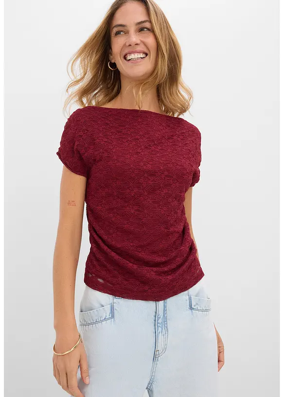 T-shirt &agrave; dentelle, bonprix