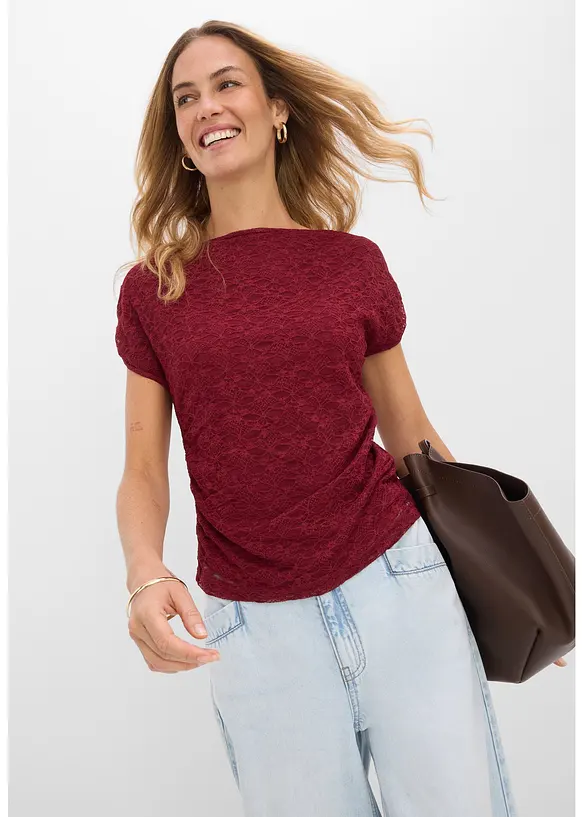 T-shirt &agrave; dentelle, bonprix