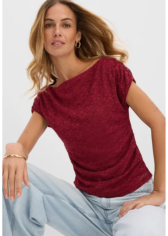 T-shirt &agrave; dentelle, bonprix