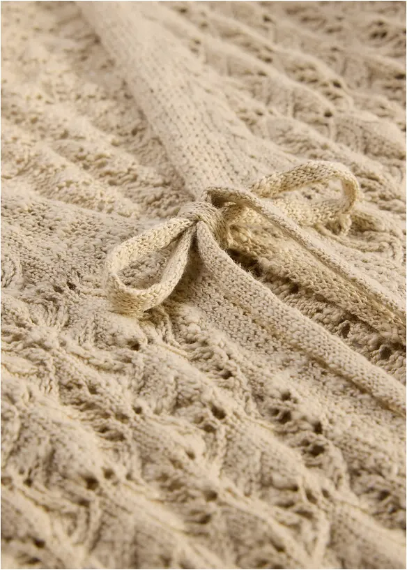 Gilet en maille ajour&eacute;e 100% coton, bonprix