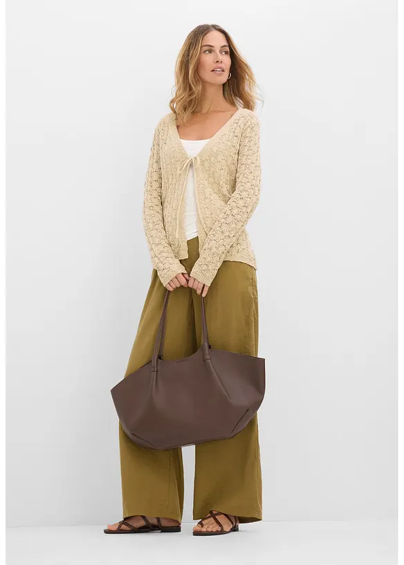 Gilet en maille ajour&eacute;e 100% coton, bonprix