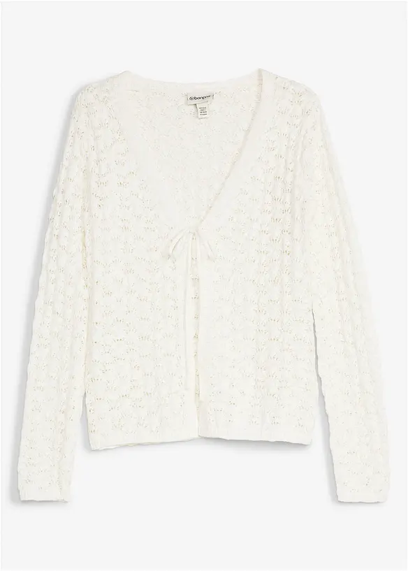 Gilet en maille ajour&eacute;e 100% coton, bonprix