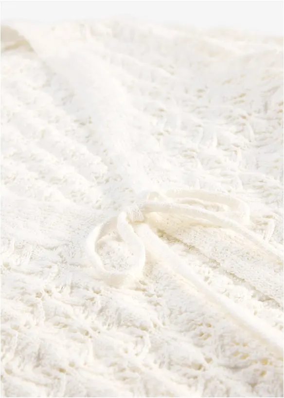 Gilet en maille ajour&eacute;e 100% coton, bonprix