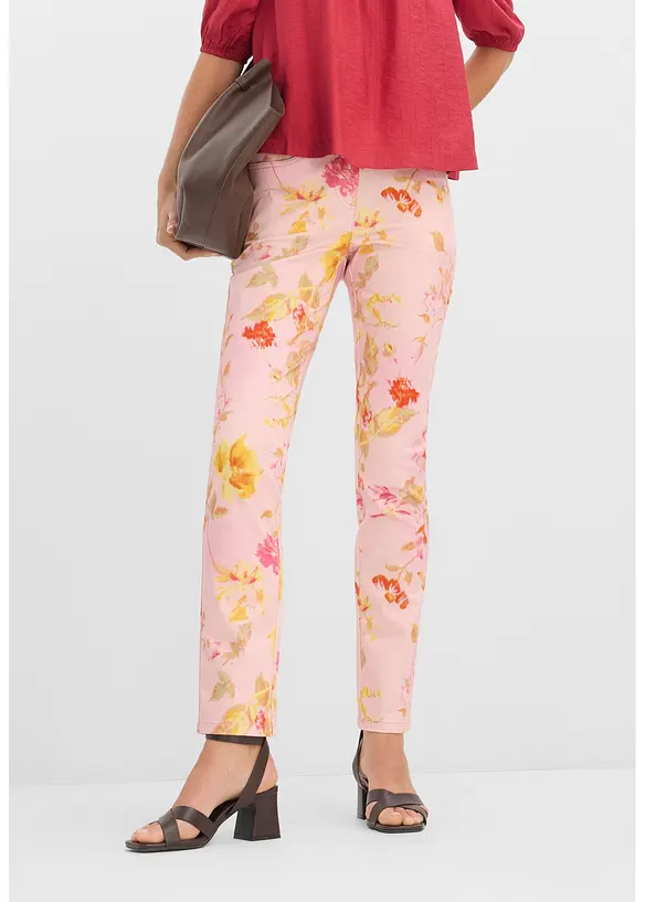 Pantalon extensible &agrave; imprim&eacute; floral, bonprix