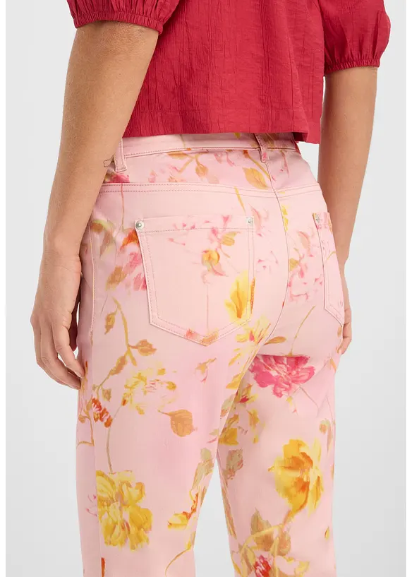 Pantalon extensible &agrave; imprim&eacute; floral, bonprix