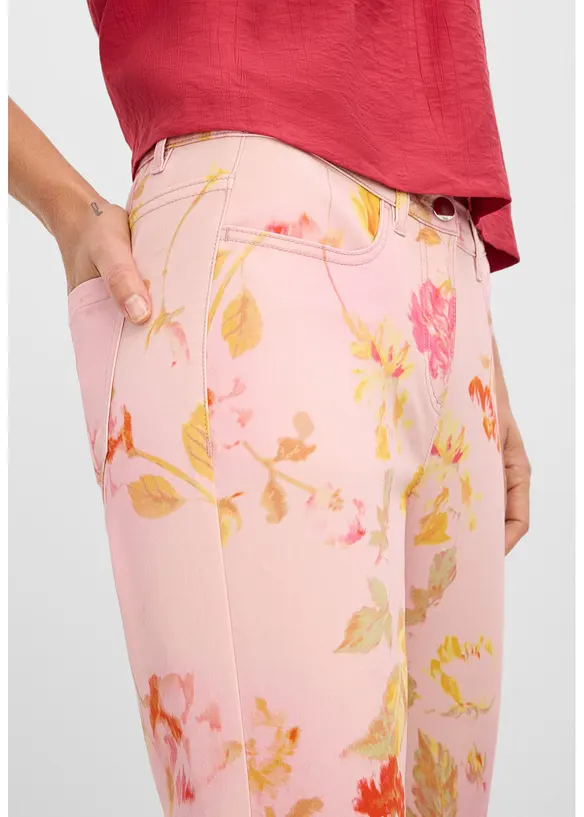 Pantalon extensible &agrave; imprim&eacute; floral, bonprix