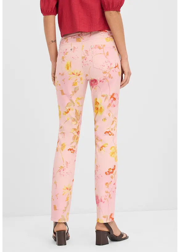 Pantalon extensible &agrave; imprim&eacute; floral, bonprix