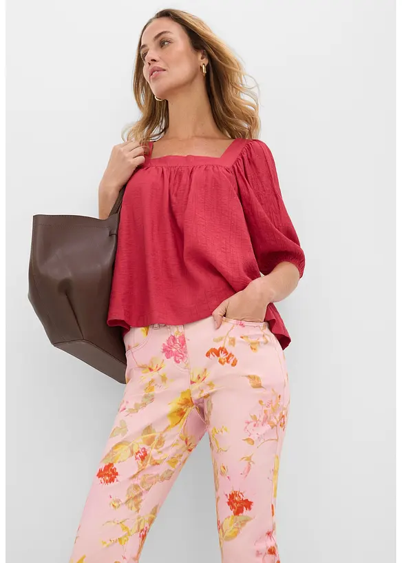 Pantalon extensible &agrave; imprim&eacute; floral, bonprix