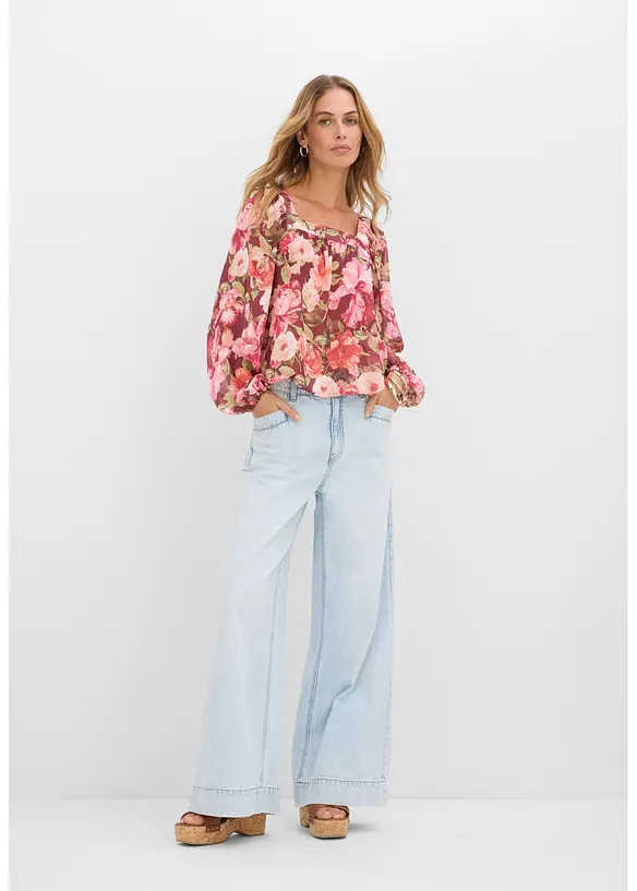 Blouse &agrave; base effet boule, bonprix