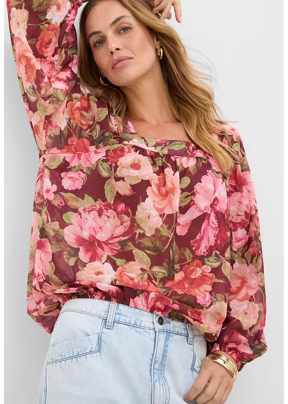 Blouse &agrave; base effet boule, bonprix
