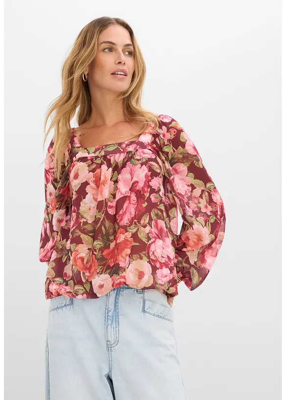 Blouse &agrave; base effet boule, bonprix