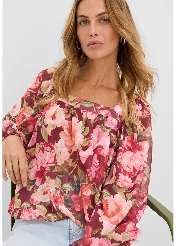 Blouse &agrave; base effet boule, bonprix