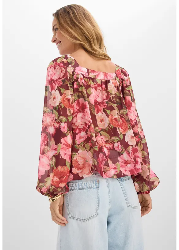 Blouse &agrave; base effet boule, bonprix
